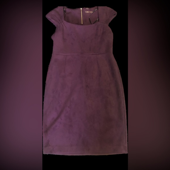 2/$50 Calvin Klein Purple Velvet Feel Sheath Dress - Picture 2 of 10